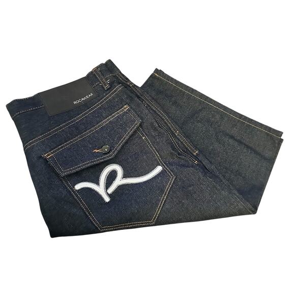 ROCAWEAR Men’s Denim Black Shorts Sz W36 - Picture 4 of 6